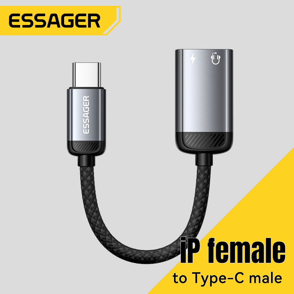Wired Earphone Lightning - Essager Tip C Ses Adaptör Kablosu