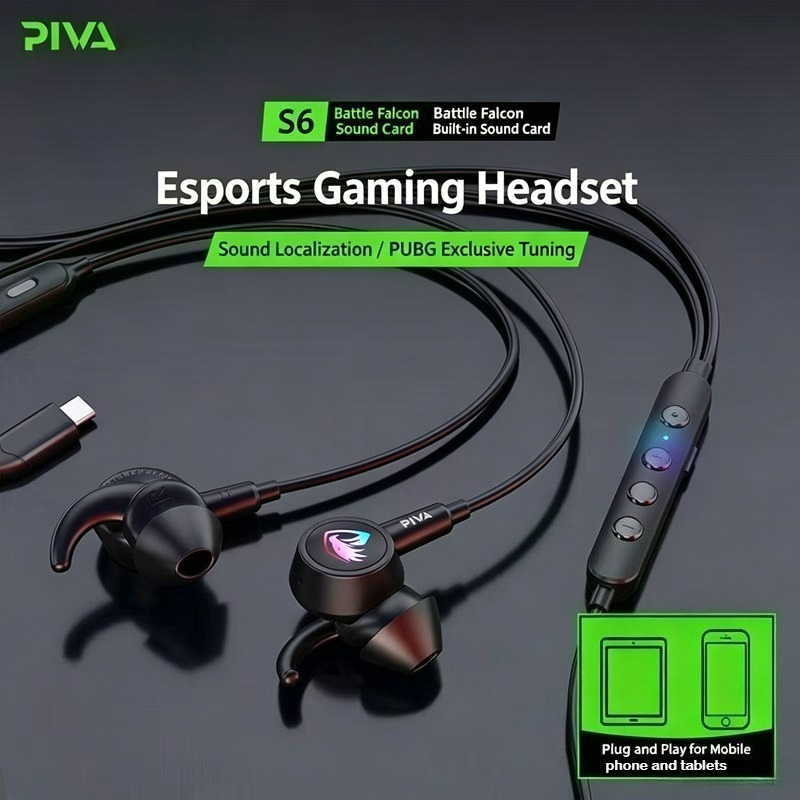 Wired Earphone Lightning - PIVA S6 Kablolu Oyun Kulaklıkları, Mikrofonlu